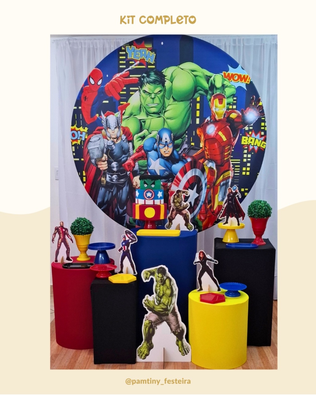 Kit Completo Herois Vingadores - Pamtiny Festeira 