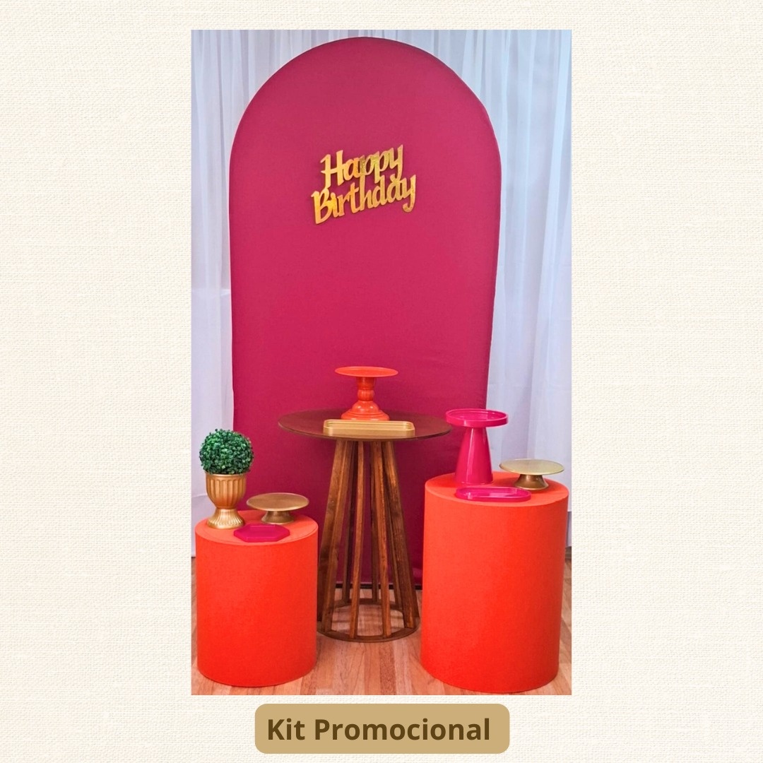 Kit Promocional  Pink E Laranja Rustico  - Pamtiny Festeira 