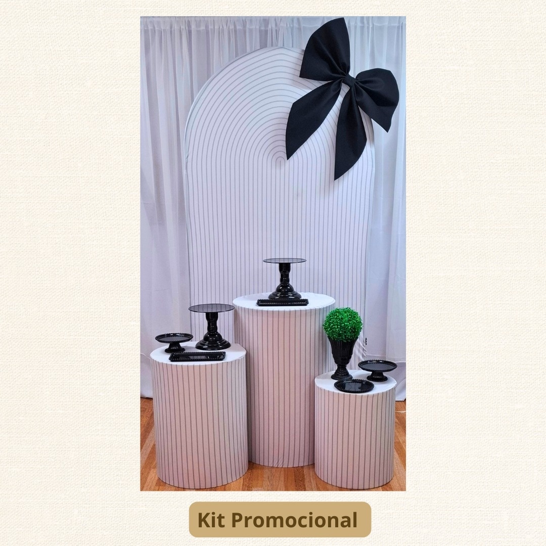 Kit Promocional Laços Preto E Branco - Pamtiny Festeira 