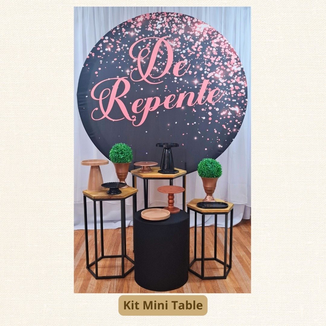 Kit Mini Table  de Repente Mesa Ferro   - Pamtiny Festeira 