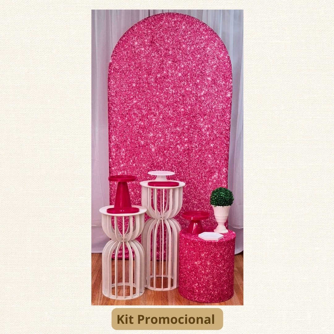 Kit Promocional  Pink Com Glitter Romano    - Pamtiny Festeira 