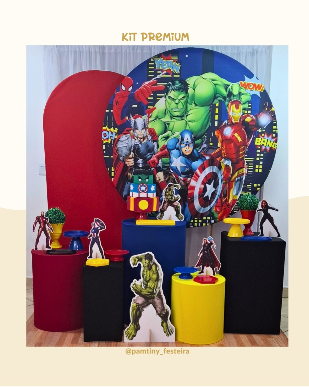Kit Premium Herois Vingadores - Pamtiny Festeira 