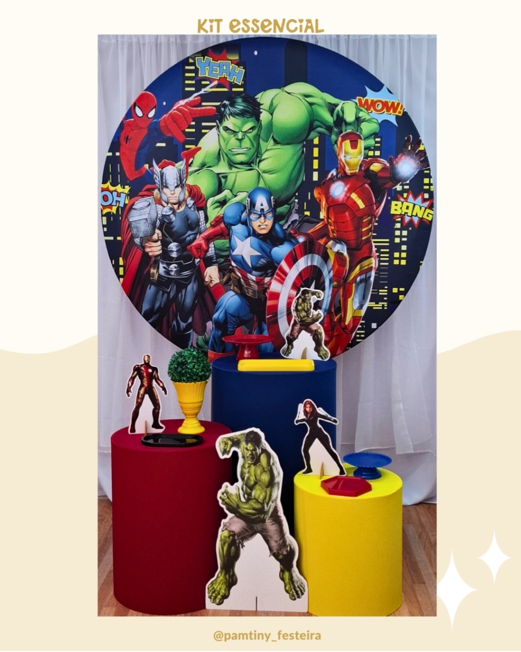Kit Essencial Herois Vingadores - Pamtiny Festeira 