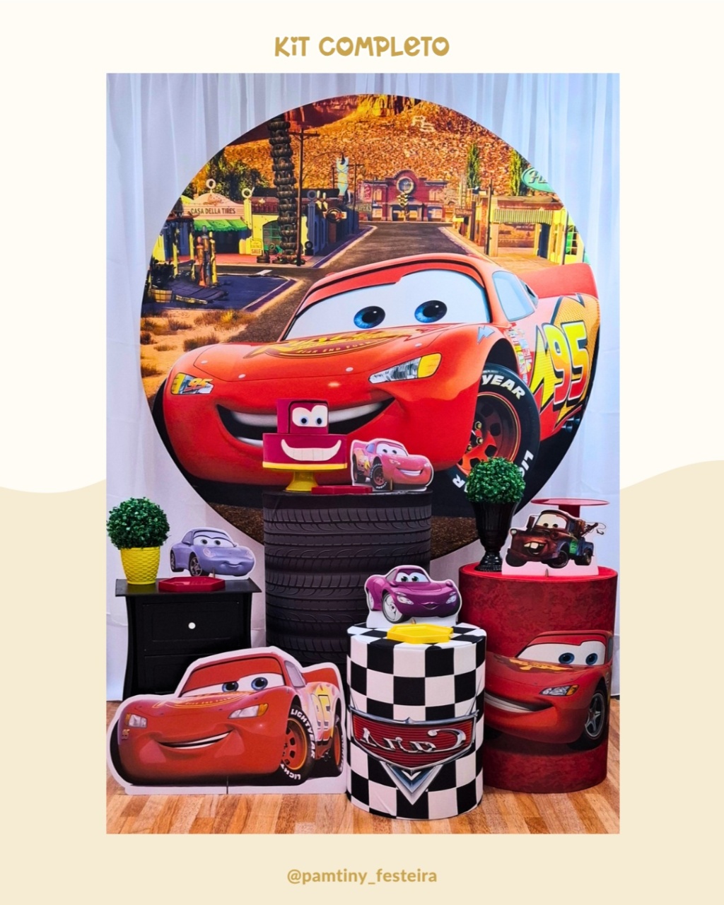 Kit Completo Carros Disney  - Pamtiny Festeira 