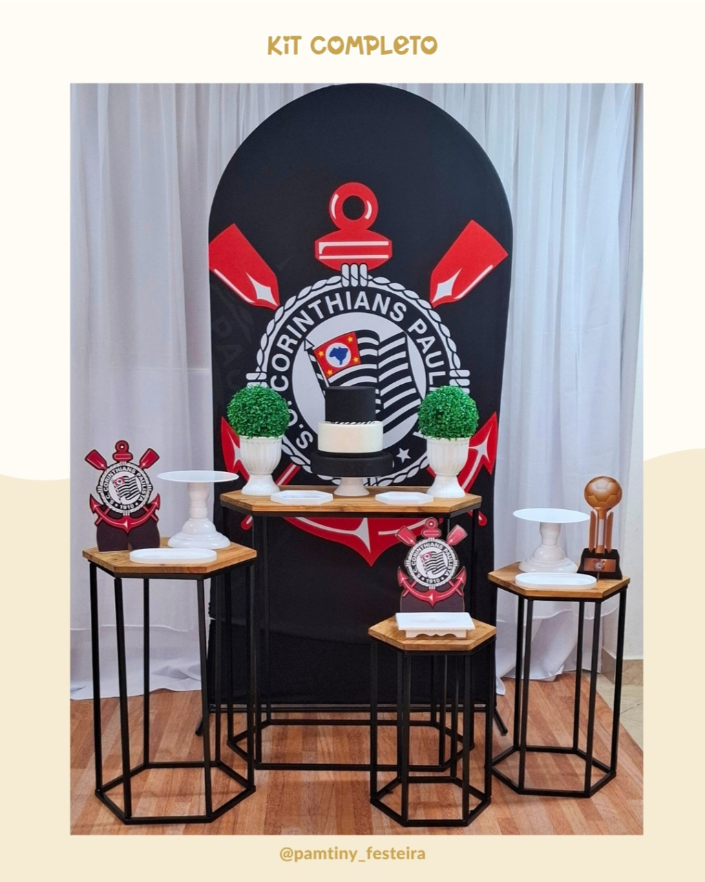 Kit Completo Corinthians Romano - Pamtiny Festeira 