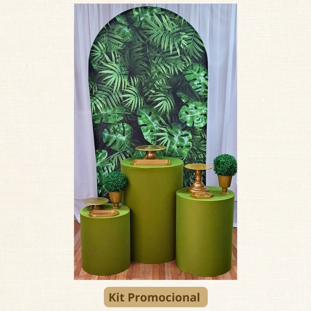Kit Promocional Verde  E Dourado Costela de Adão  - Pamtiny Festeira 