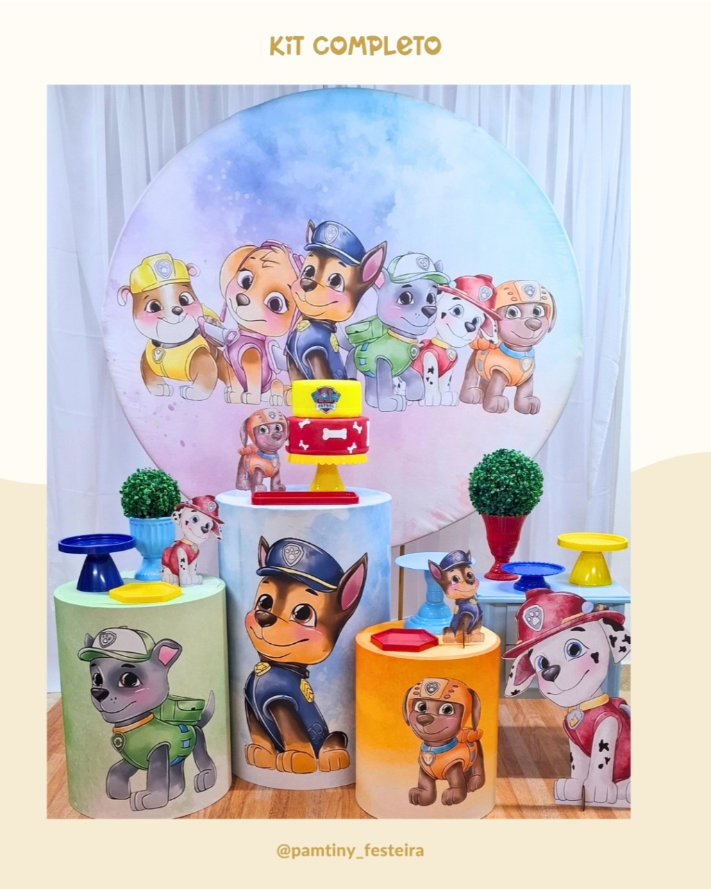 Kit Completo Patrulha Canina Candy - Pamtiny Festeira 