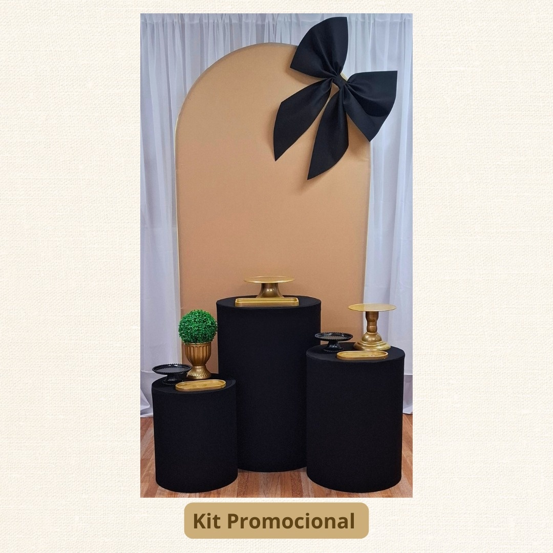 Kit Promocional  Laços Preto E Dourado Romano  - Pamtiny Festeira 