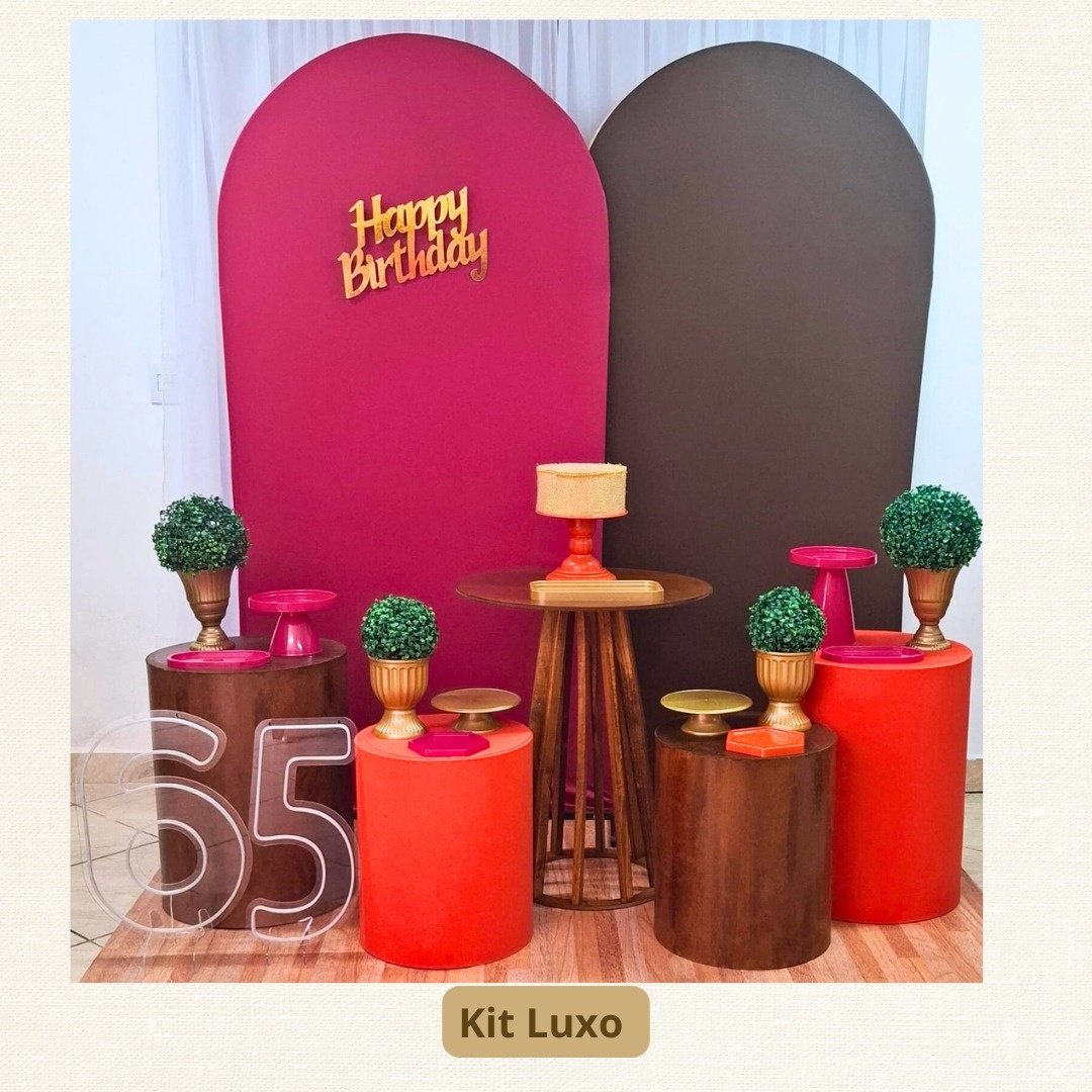 Kit Luxo Pink E Laranja Rustico - Pamtiny Festeira 