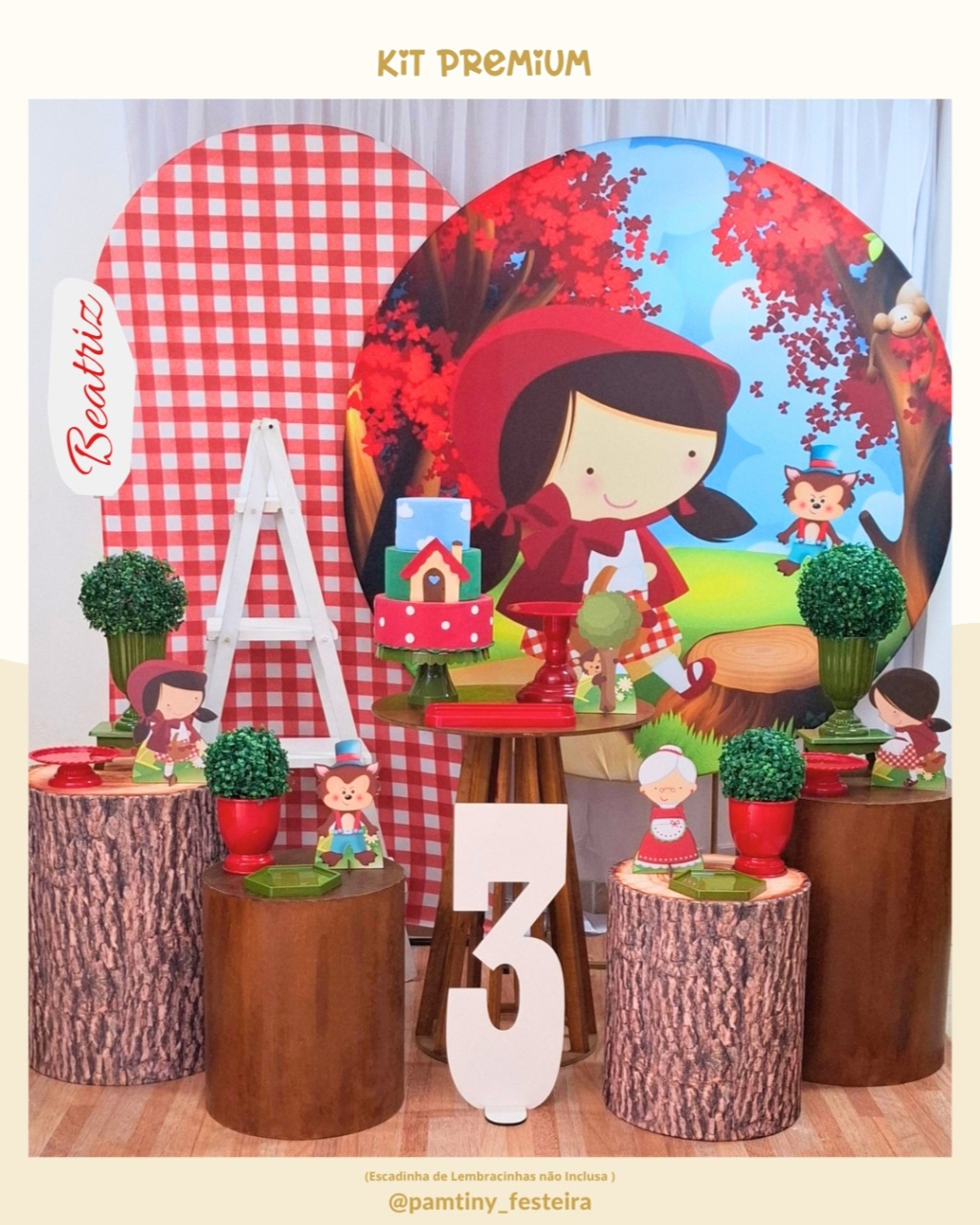 Kit Premium Chapeuzinho Vermelho - Pamtiny Festeira 