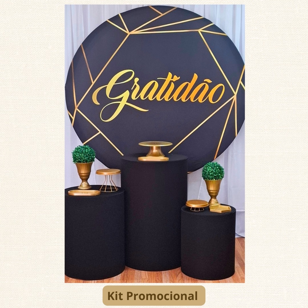 Kit Promocional Gratidão Preto - Pamtiny Festeira 