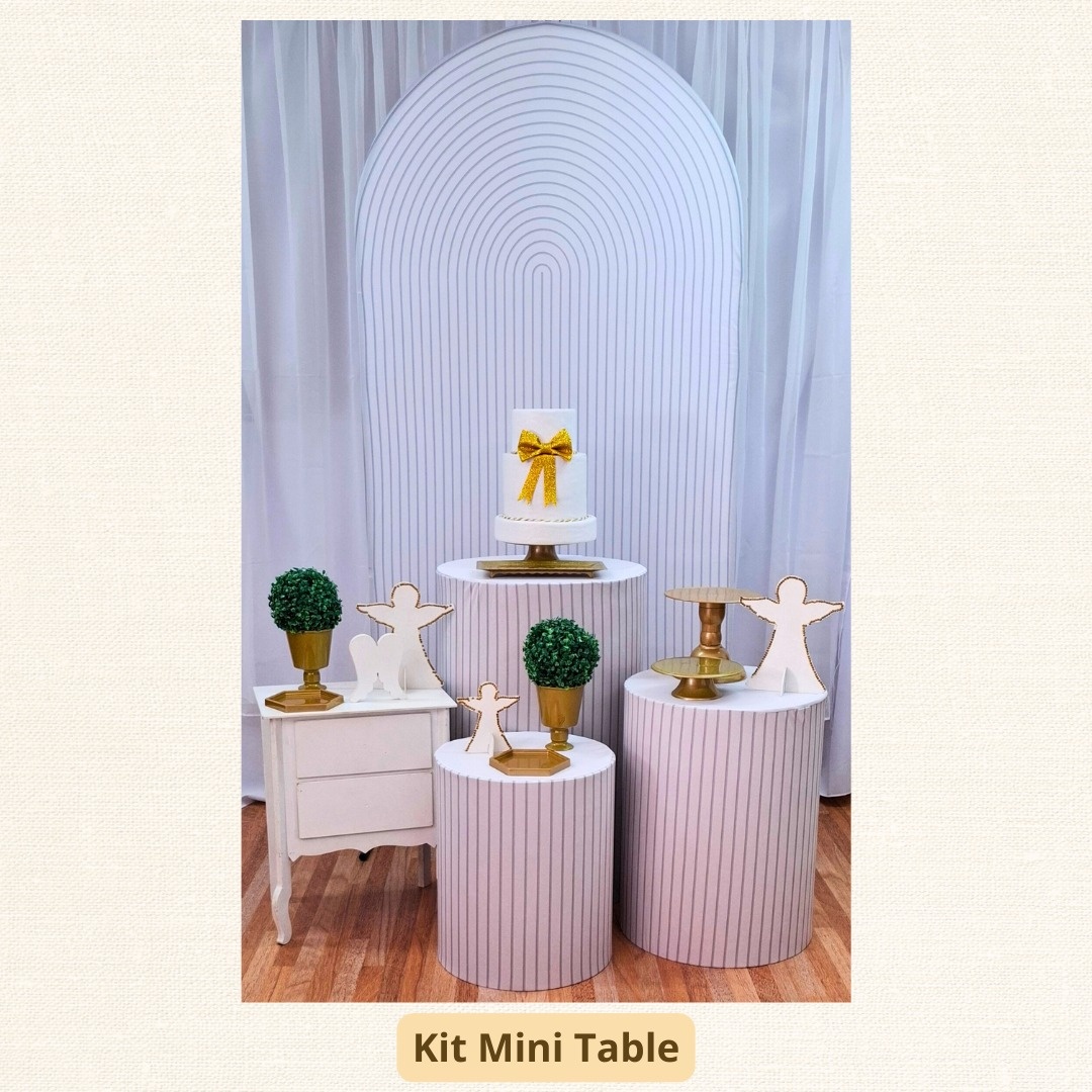 Kit Mini Table Batizado Romano  - Pamtiny Festeira 