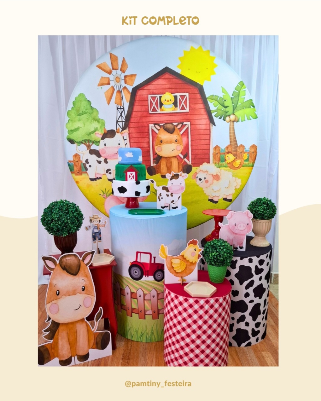 Kit Completo Fazendinha Menino  - Pamtiny Festeira 