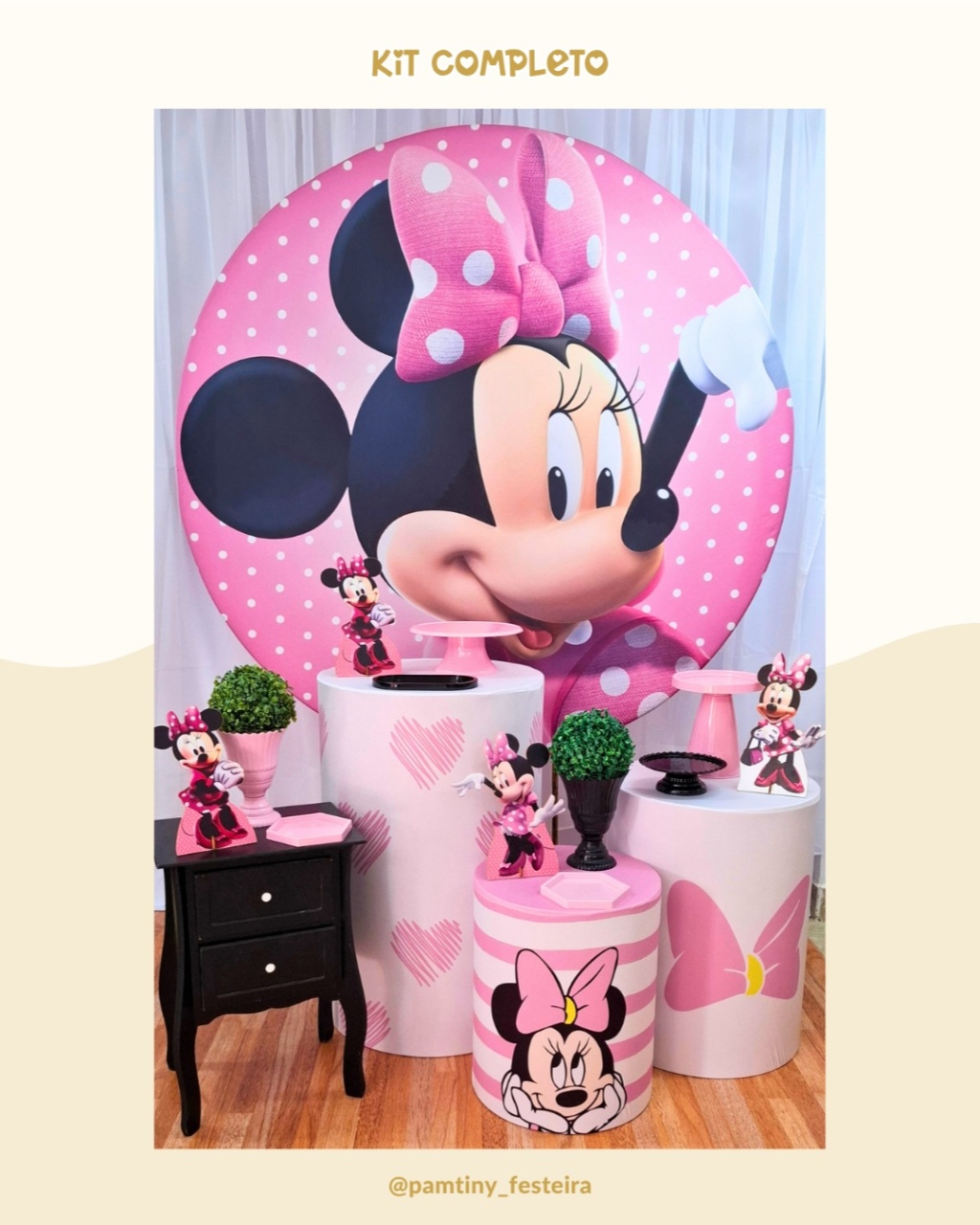 Kit Completo Minnei Rosa ( Coleção Clássicos )   - Pamtiny Festeira 