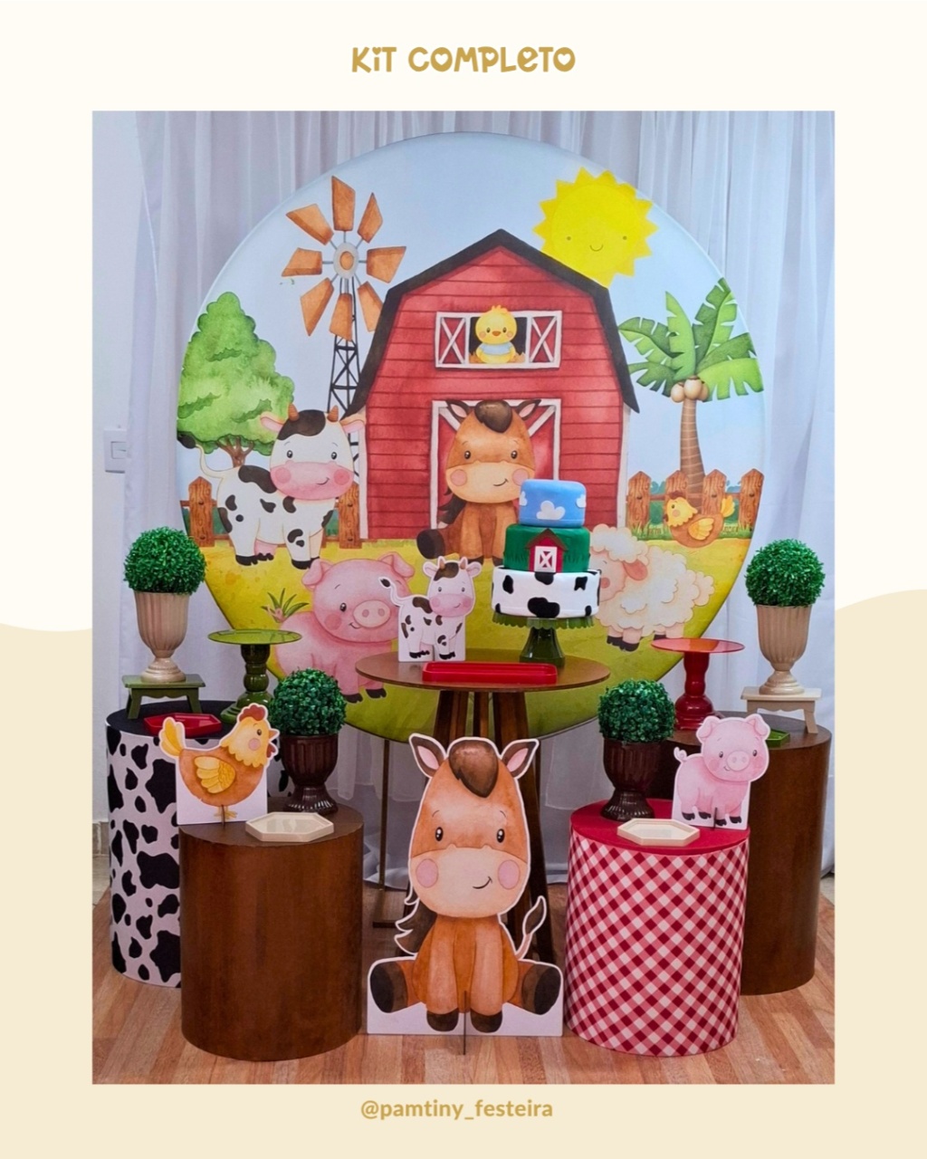 Kit Completo Fazendinha Rustica  - Pamtiny Festeira 