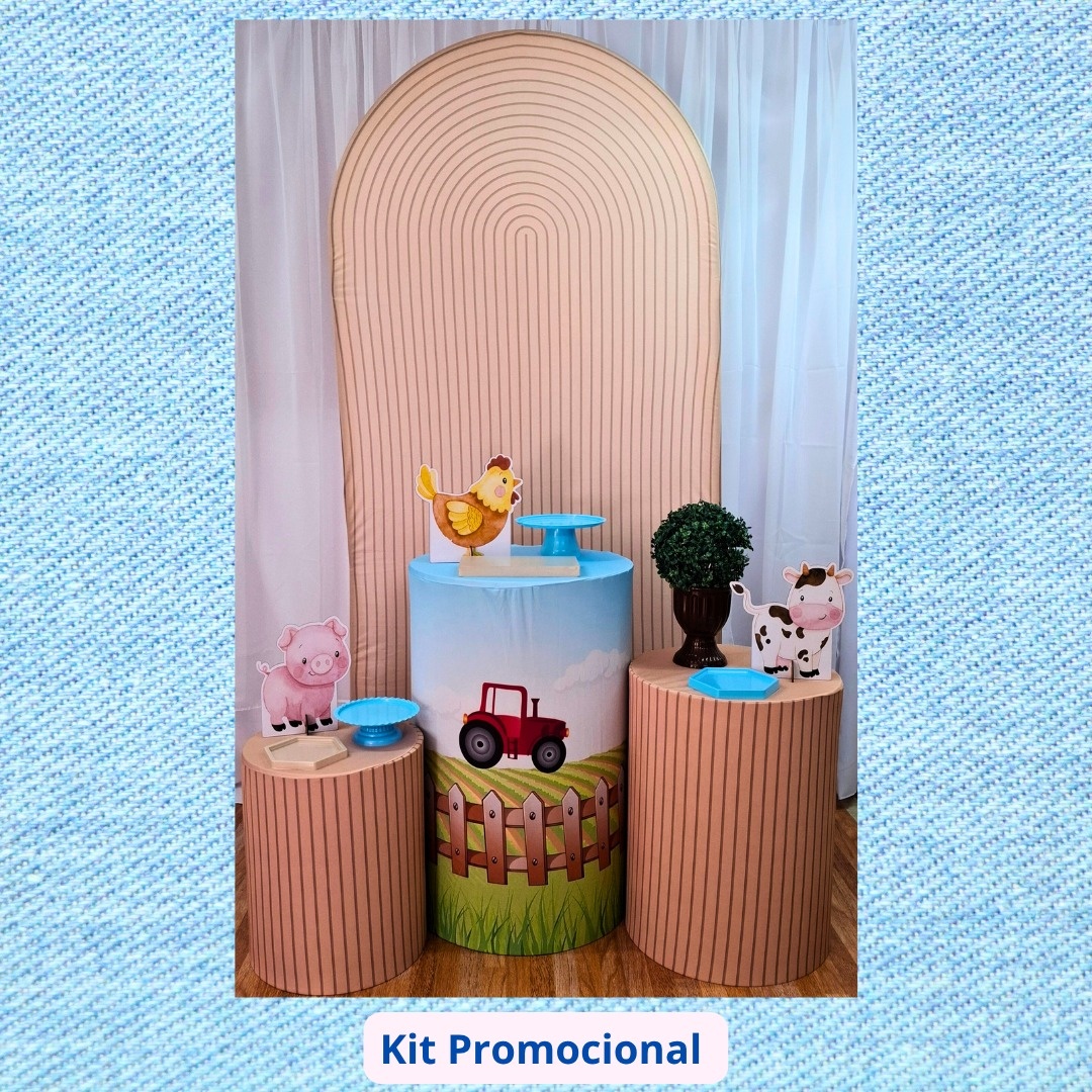 Kit Promocional Fazendinha Menino Romano  - Pamtiny Festeira 