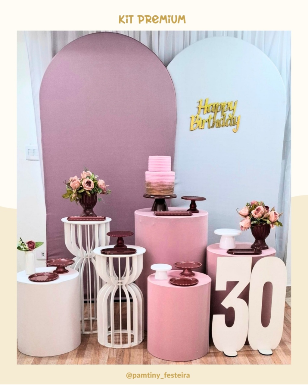 Kit Premium Rosa E Vermelho Queimado - Pamtiny Festeira 