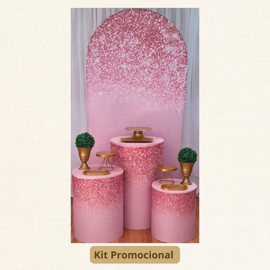 Kit Promocional Romano Rose E Dourado   - Pamtiny Festeira 