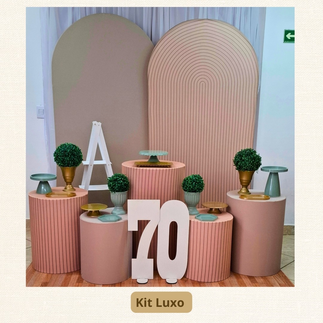Kit Luxo Verde E Dourado  Romano  - Pamtiny Festeira 