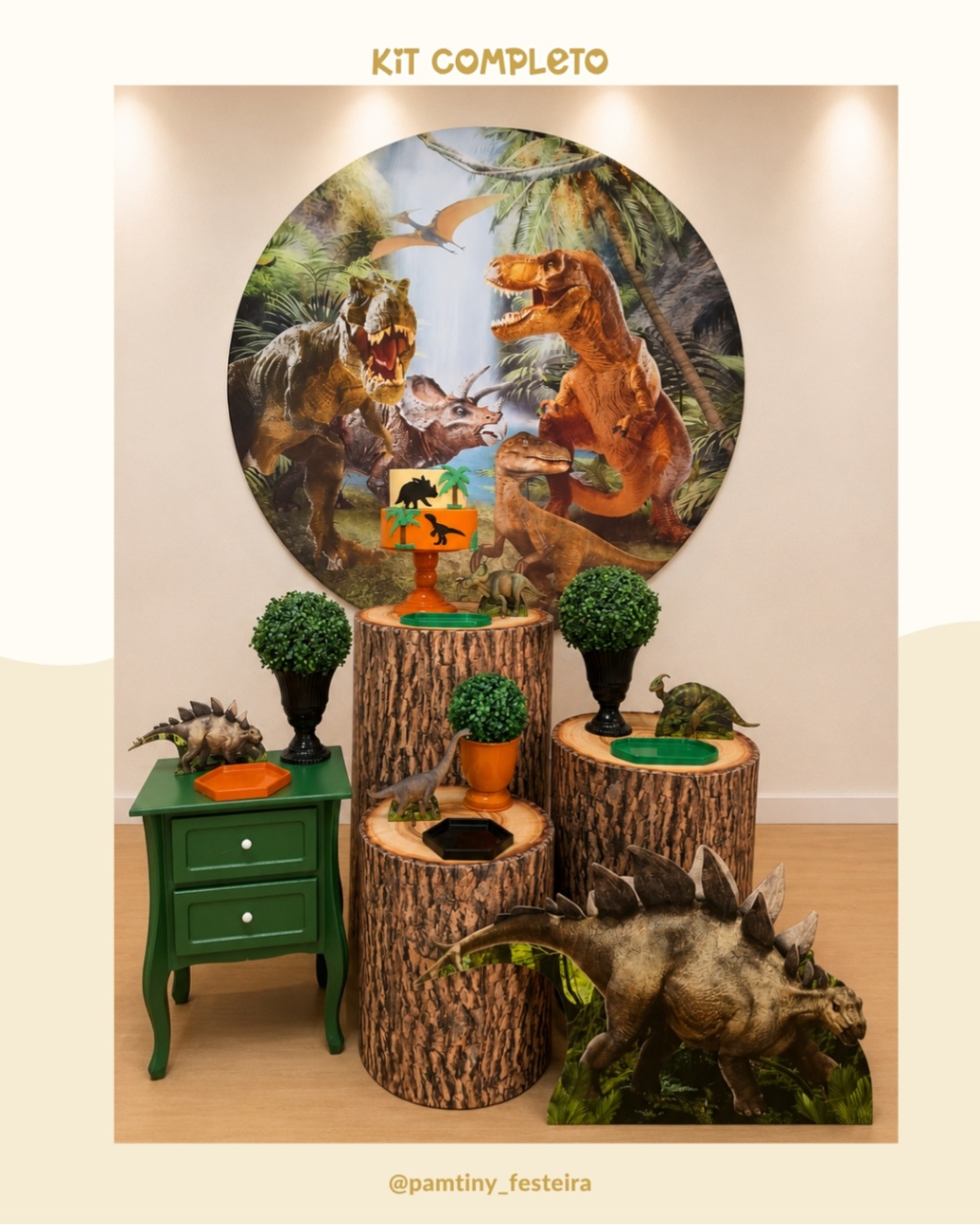 Kit Completo Dinossauro - Pamtiny Festeira 
