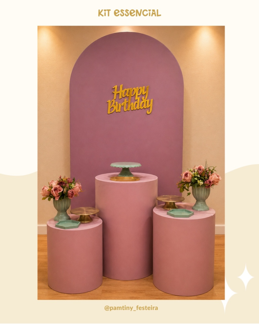 Kit Essencial Rosa E Verde Eucalipto - Pamtiny Festeira 
