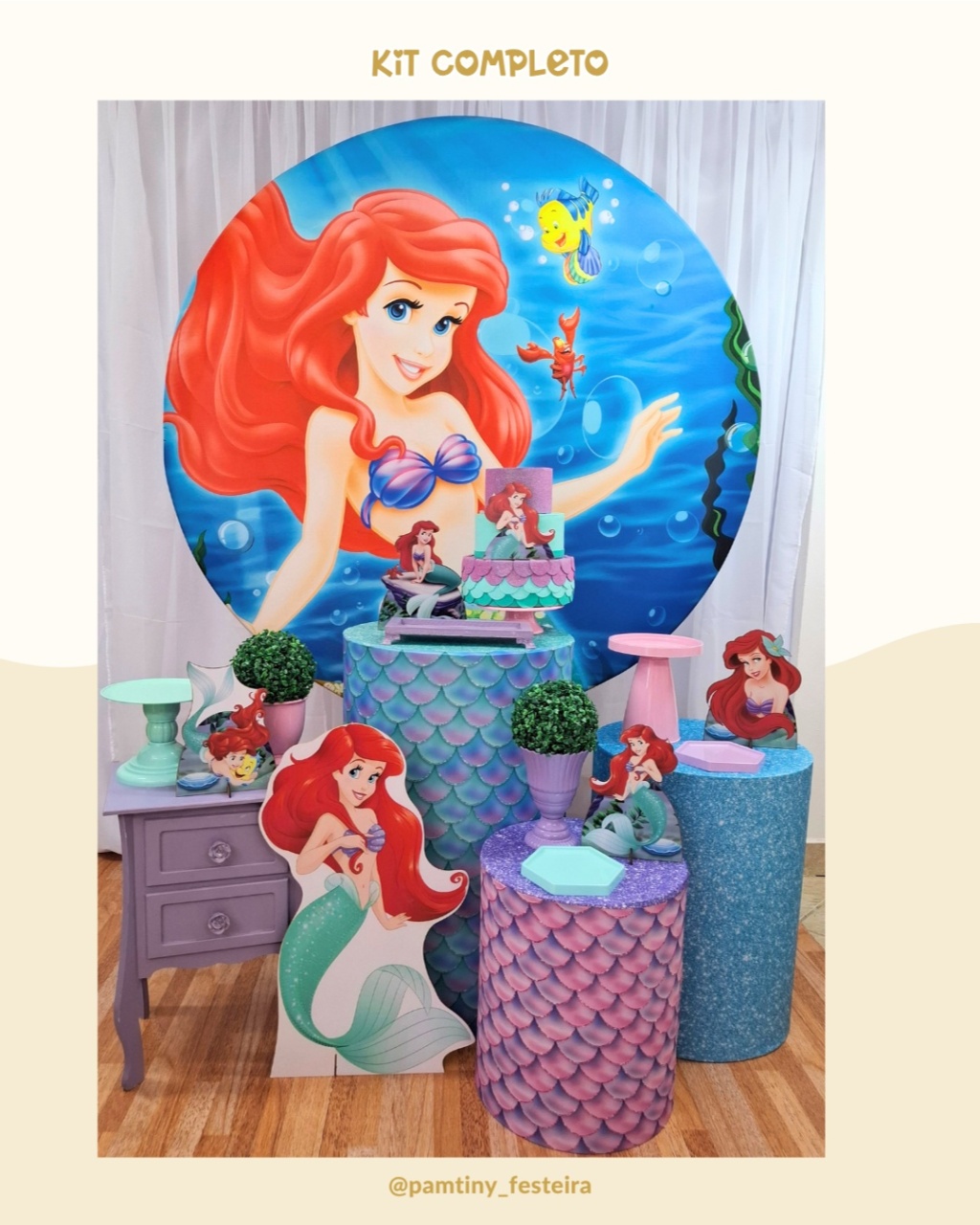 Kit Completo Ariel ( A Pequena Sereia) - Pamtiny Festeira 