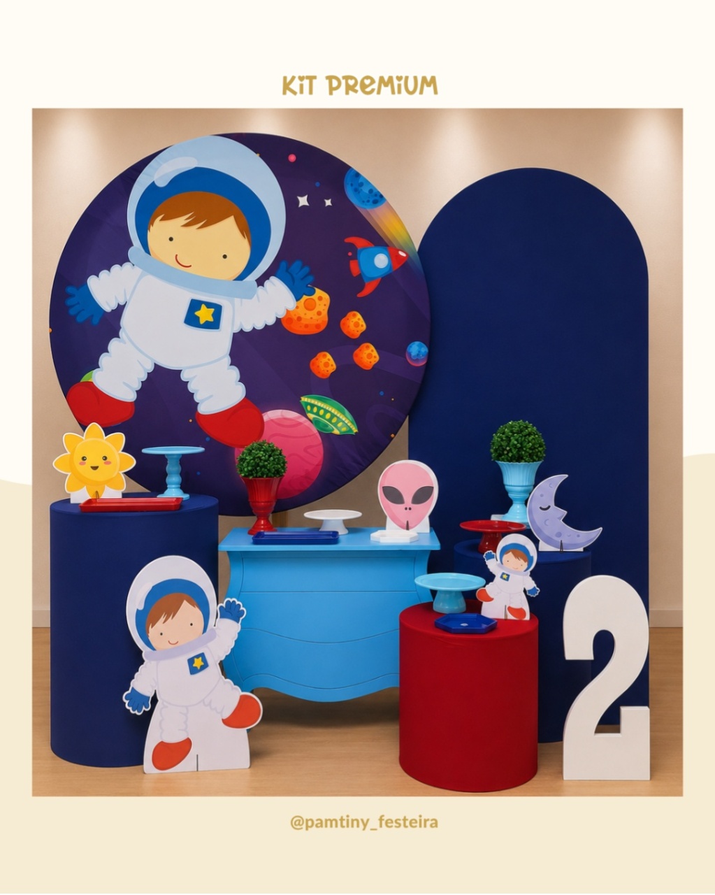 Kit Premium Astronauta Azul E Vermelho - Pamtiny Festeira 