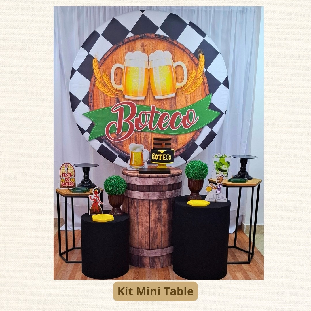 Kit Mini Table Boteco Mesa Ferro - Pamtiny Festeira 