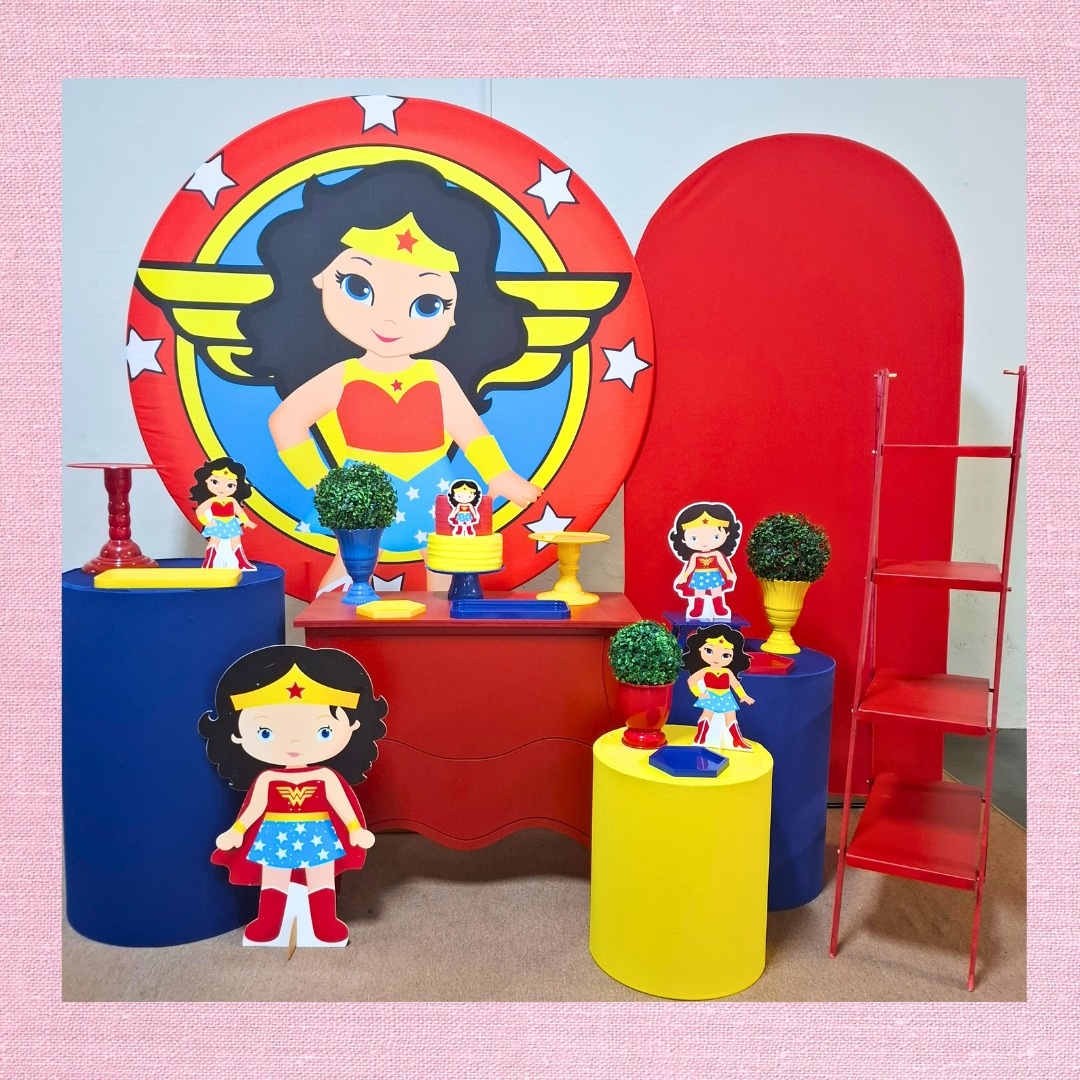 Kit Luxo  Mulher Maravilha   - Pamtiny Festeira 