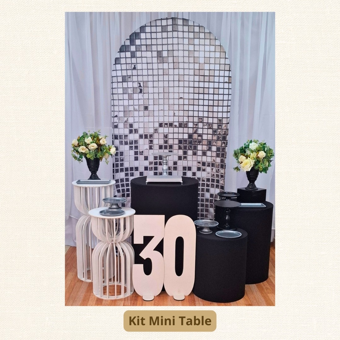 Kit Mini Table  Prata - Pamtiny Festeira 