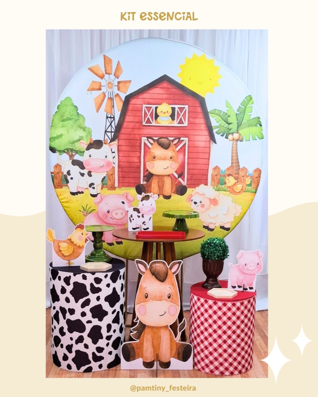 Kit Essencial Fazendinha Rustica  - Pamtiny Festeira 