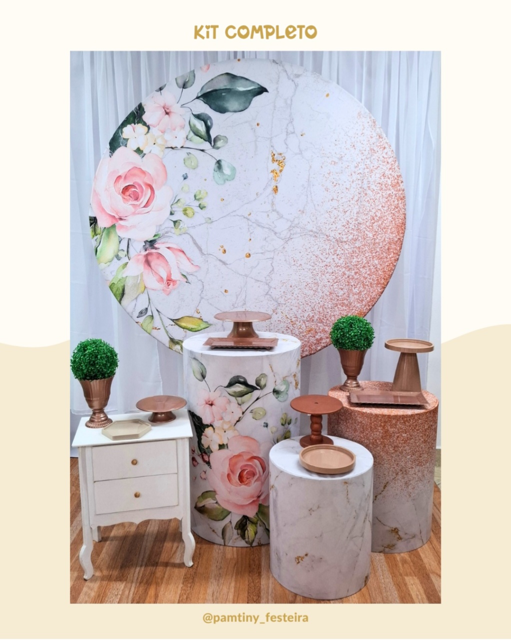 Kit Completo Floral Rose - Pamtiny Festeira 