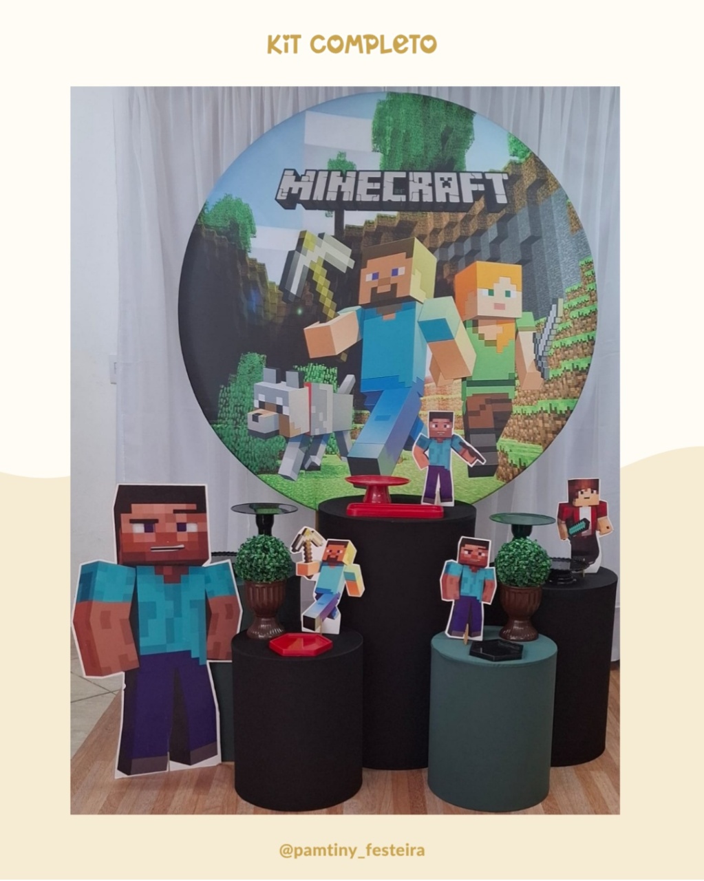 Kit Completo Minecraft - Pamtiny Festeira 