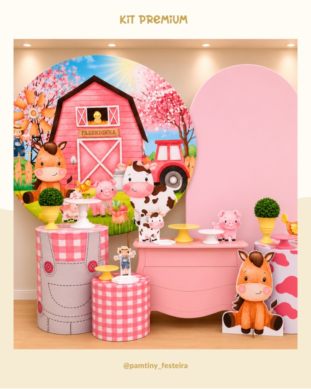 Kit Premium Fazendinha Rosa - Pamtiny Festeira 