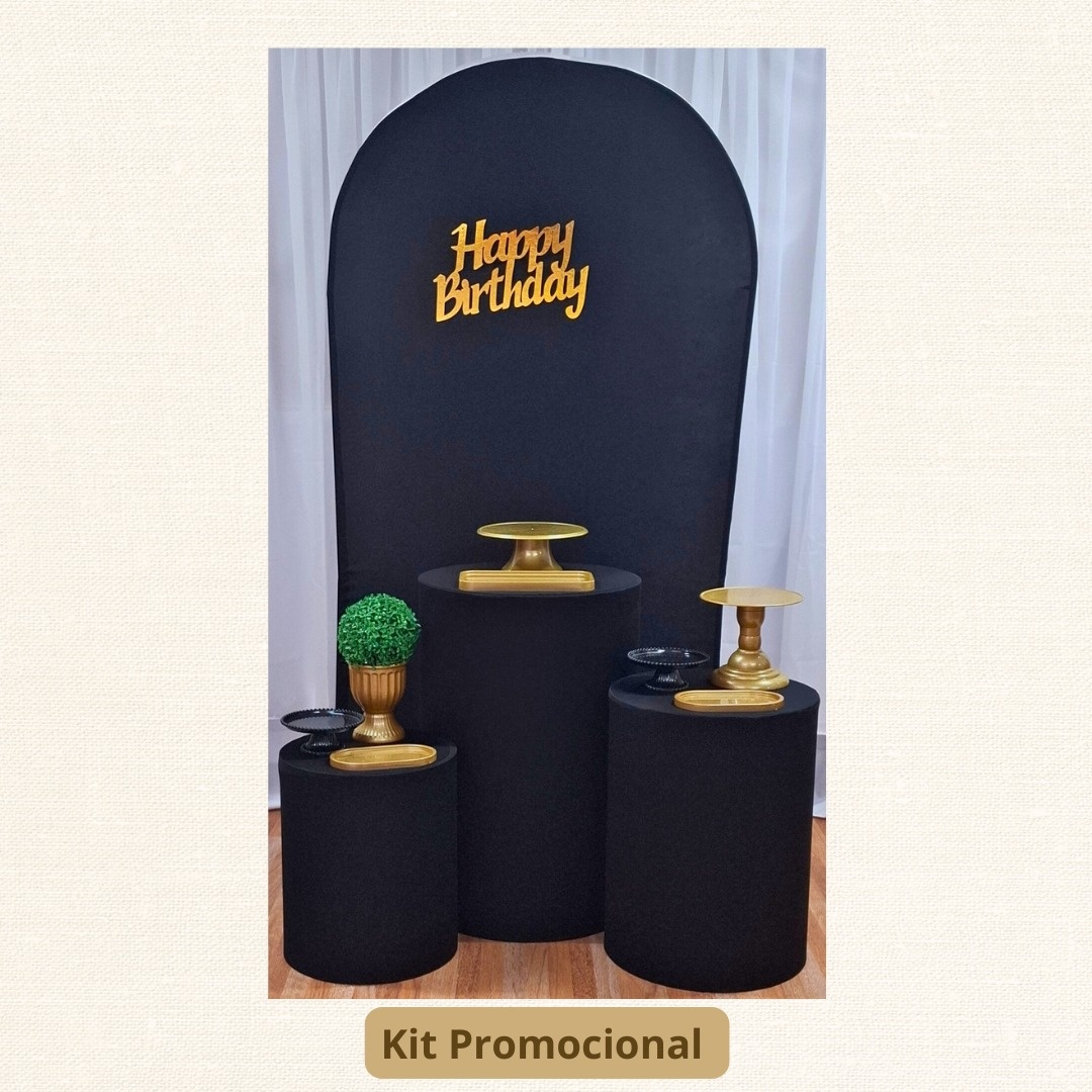 Kit Promocional  Preto E Dourado Romano   - Pamtiny Festeira 