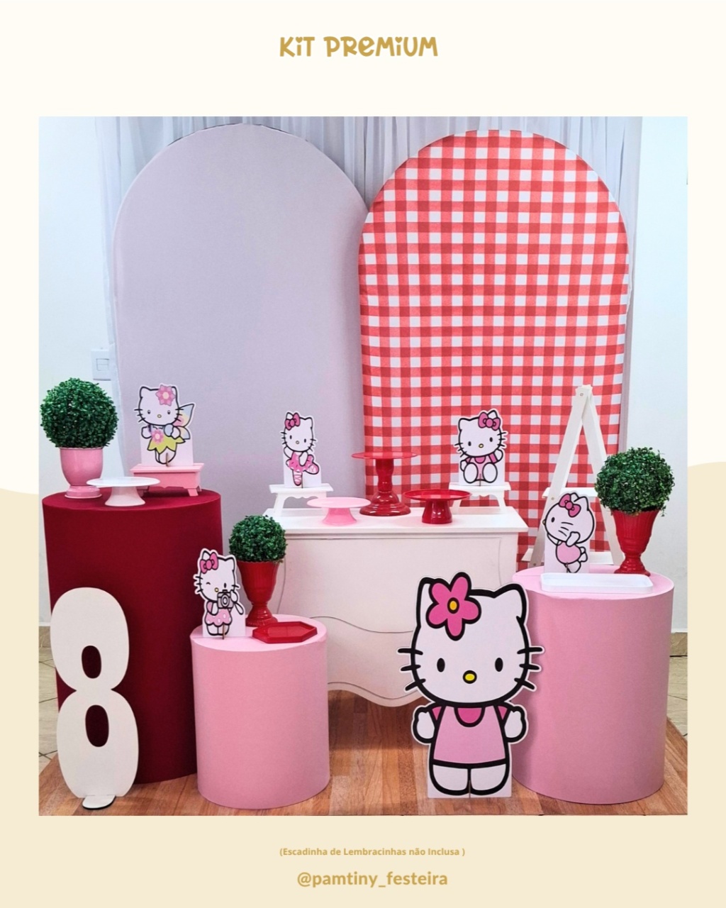 Kit Premium Hello Kitty Romano - Pamtiny Festeira 