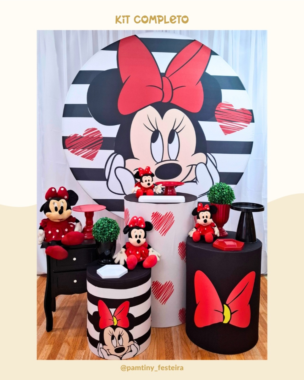 Kit  Completo Minnie Vermelha - Pamtiny Festeira 