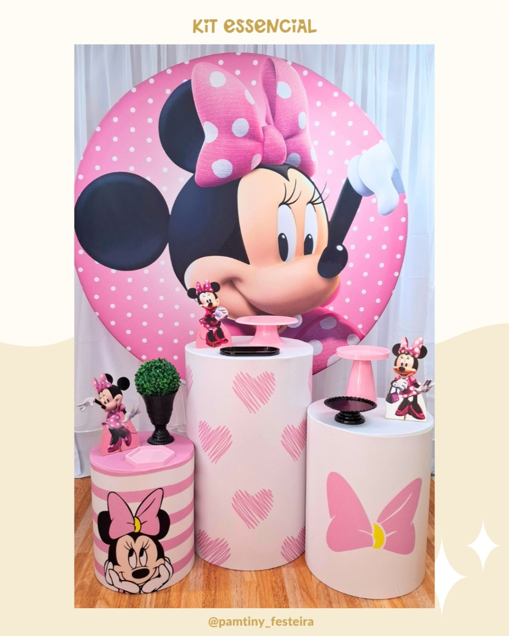 Kit Essencial Minnei Rosa ( Coleção Clássicos )   - Pamtiny Festeira 