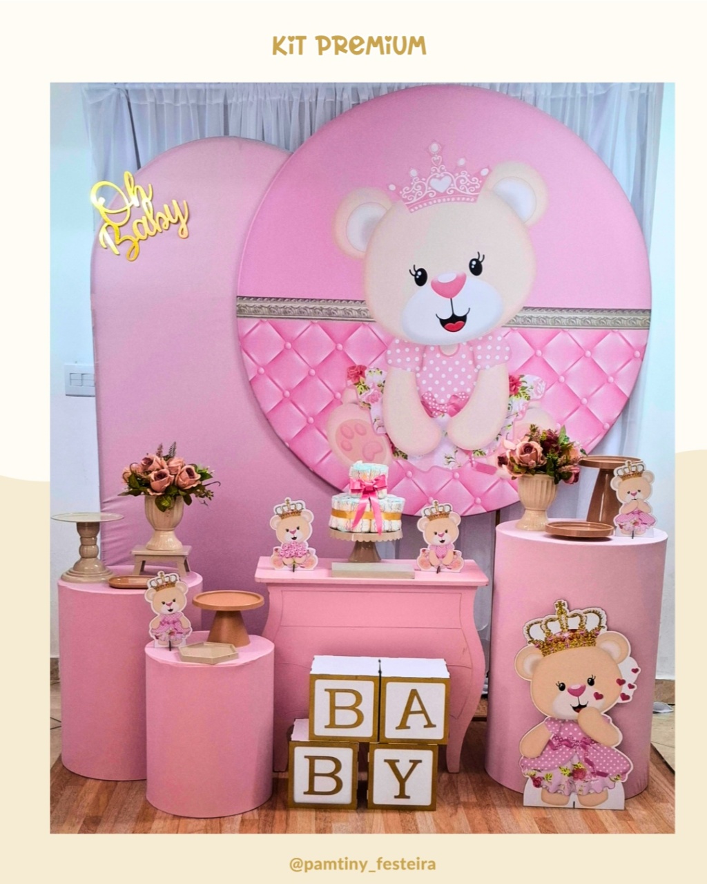 Kit  Premium Ursa Princesa - Pamtiny Festeira 