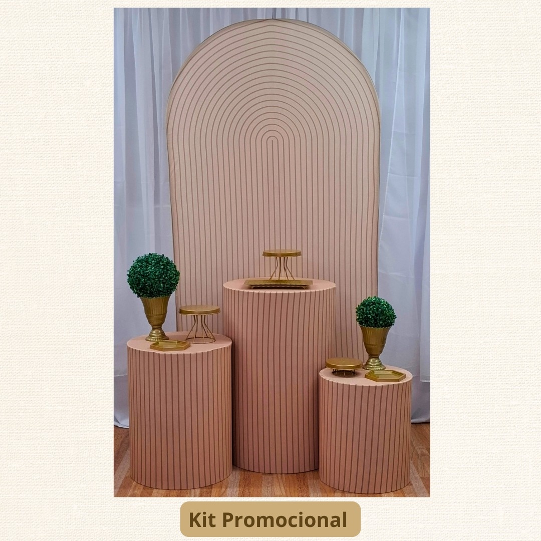 Kit Promocional  Bege E Dourado  Romano   - Pamtiny Festeira 