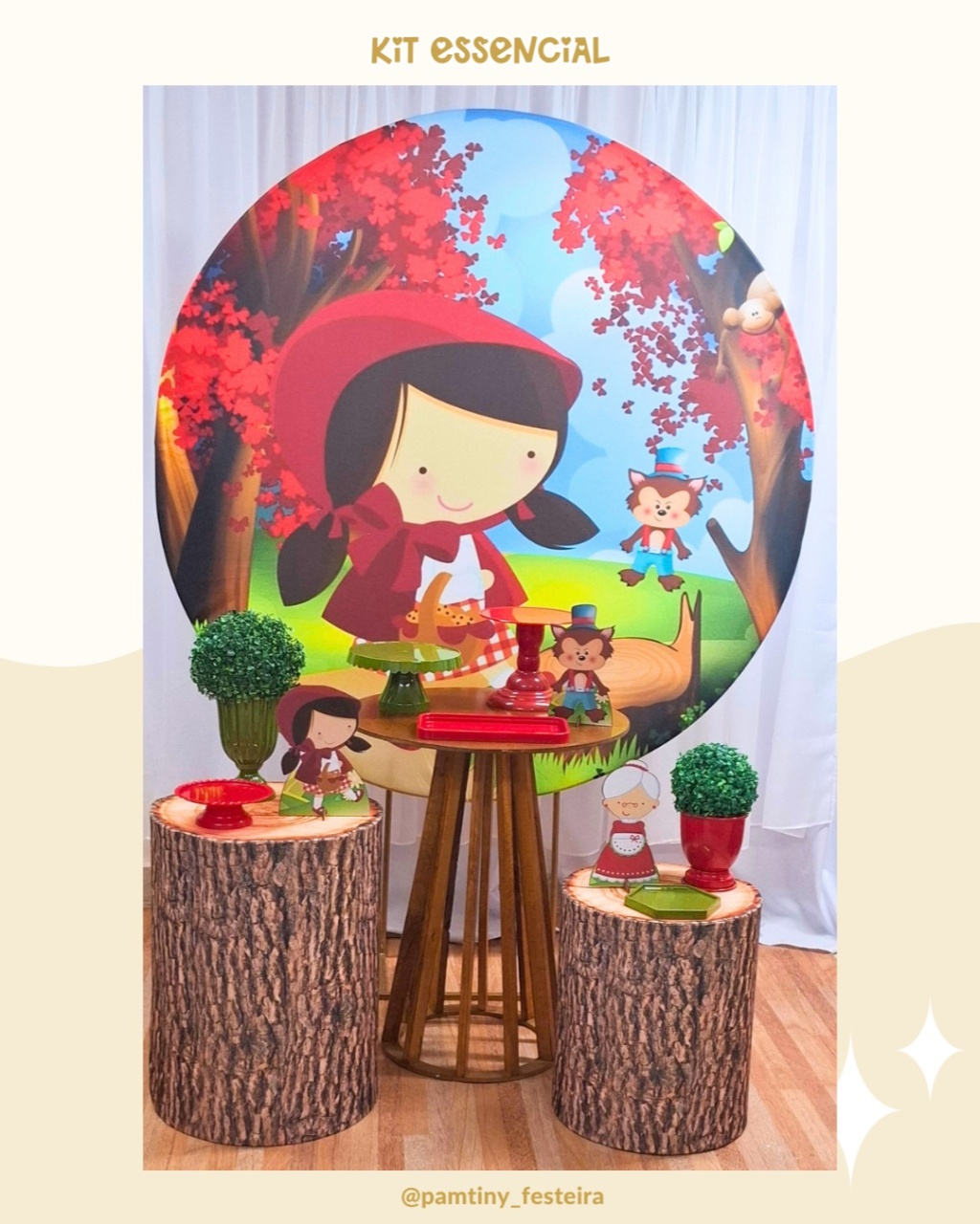 Kit Essencial Chapeuzinho Vermelho  - Pamtiny Festeira 