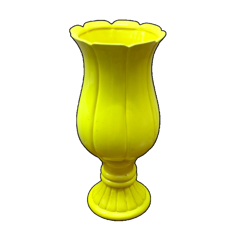 Vaso Tulipa Cerâmica (Amarelo Neon) Gg - Jessica Souza de Macedo
