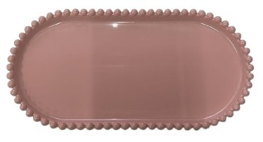 Bandeija Oval Bolinha -Salmao Candy - Jessica Souza de Macedo