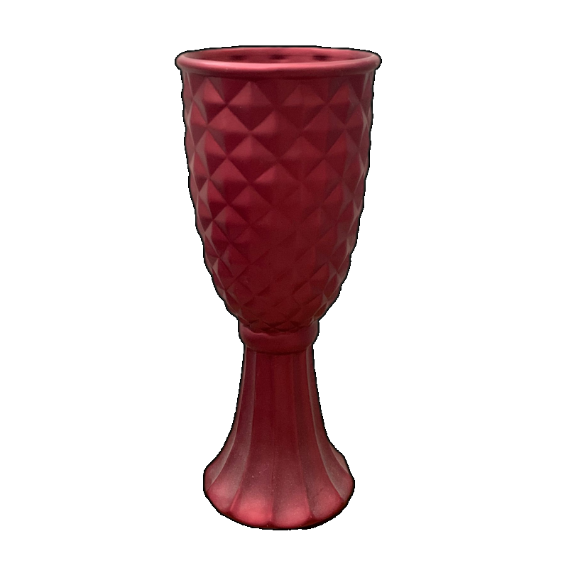 Vaso Diamante Cerâmica Marsala Gg - Jessica Souza de Macedo