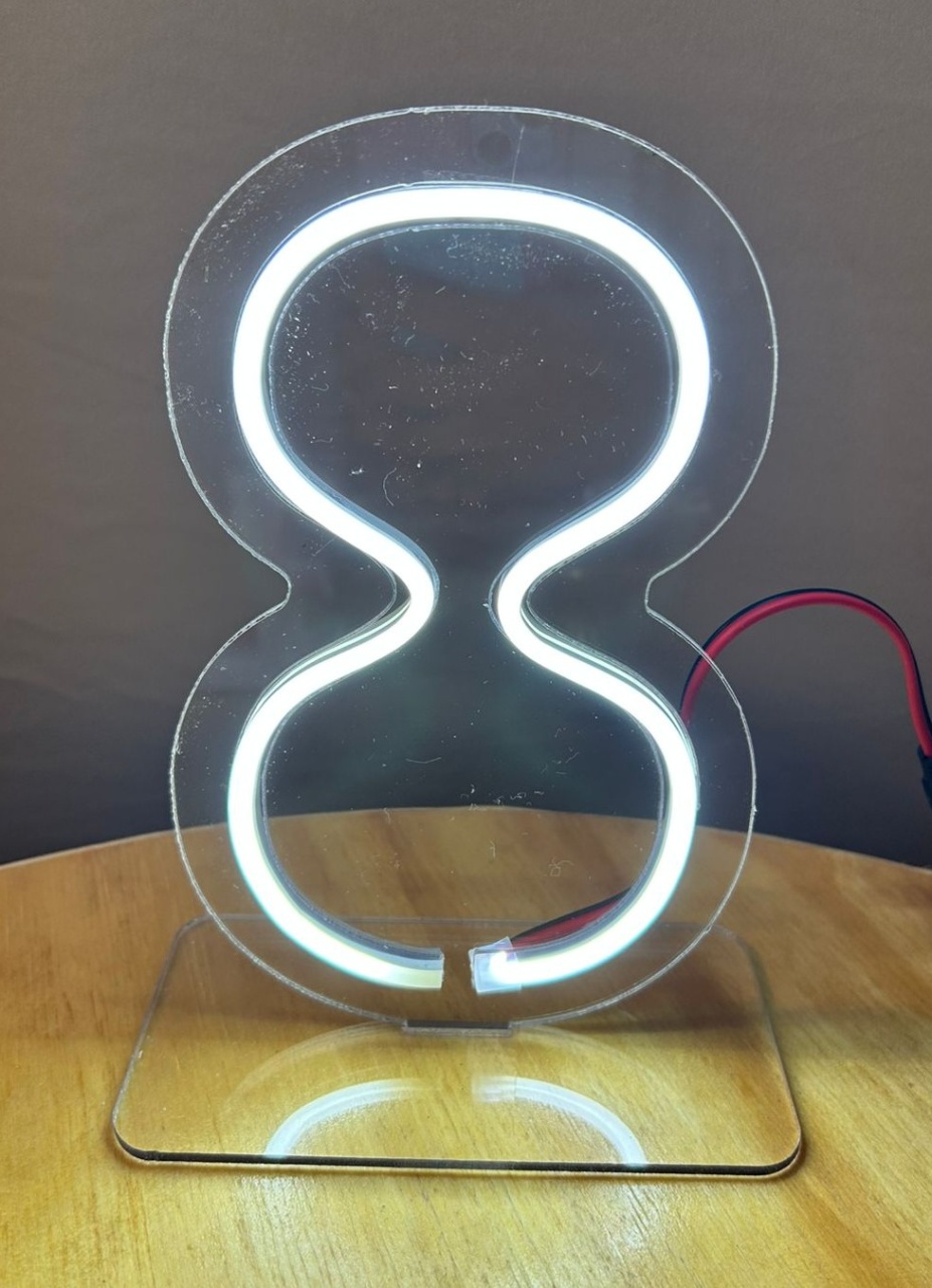  Led Mesa - Número 8 (20Cm) -  Cor Fria - Jessica Souza de Macedo