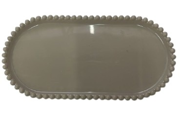 Bandeija Oval Bolinha - Bege - Jessica Souza de Macedo
