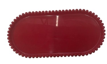 Bandeija Oval Bolinha - Vermelho - Jessica Souza de Macedo