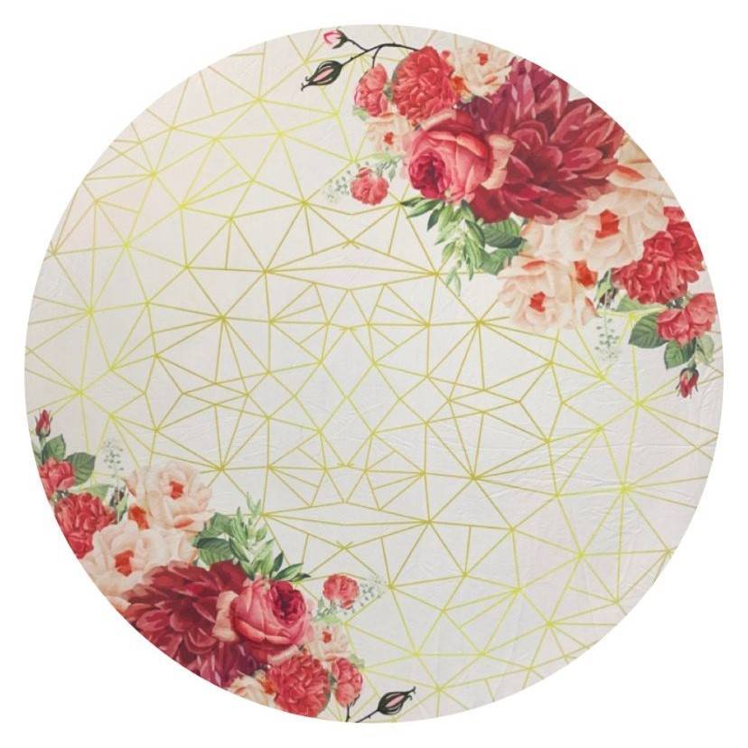 Painel Temático Floral (Branco, Dourado Com Rose) - Jessica Souza de Macedo