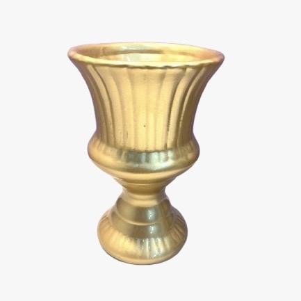 Vaso Charme Cerâmica Dourado P - Jessica Souza de Macedo