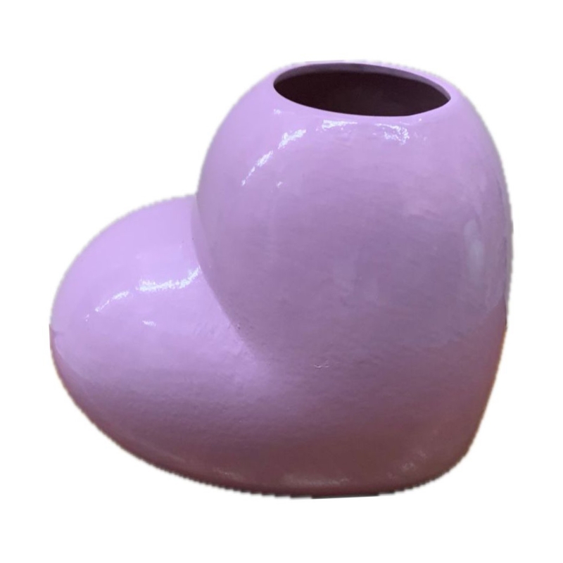 Vaso Coração Cerâmica Lilás Candy - Jessica Souza de Macedo